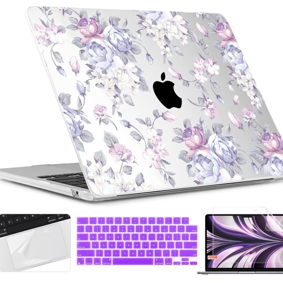 Other - Floral Laptop Case with Keyboard Cover